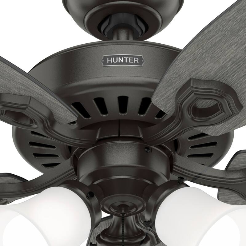 Hunter 52" Builder Ceiling Fan with LED Light Kit and Pull Chain - DC Motor - Casual, Traditional - ENERGY STAR