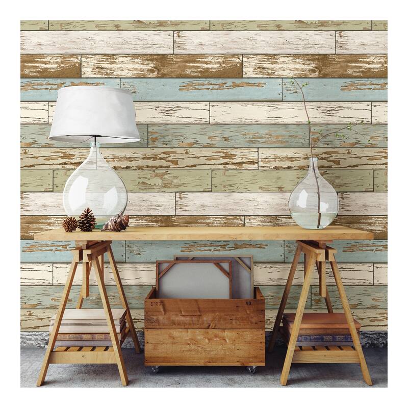 NuWallpaper Old Salem Vintage Wood Peel & Stick Wallpaper - 216in x 20.5in x 0.025in