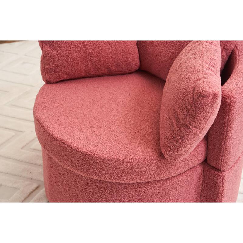 360° Swivel Chair with Storage and Throw Pillows