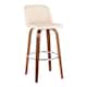 Option Cream Faux Leather/Round Chrome Footrest