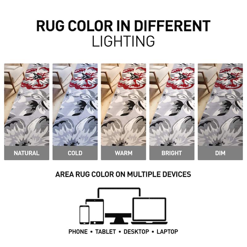 World Rug Gallery Modern Floral Design Area Rug