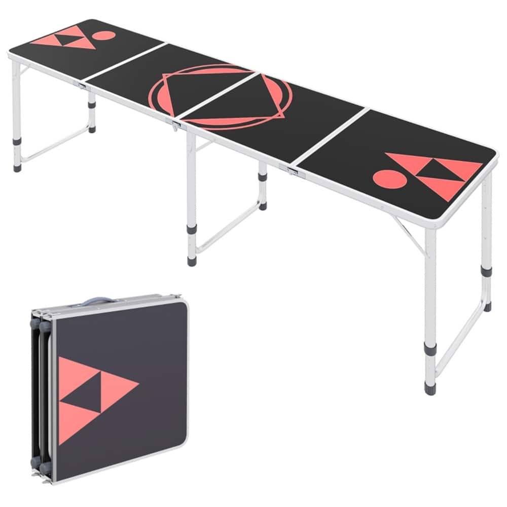 Aluminum Frame Foldable Picnic Table with 3 Height Settings and Lightweight Easy to Store