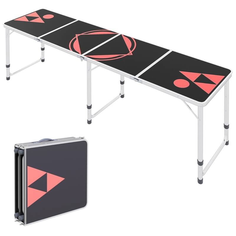 Aluminum Frame Foldable Picnic Table with 3 Height Settings and Lightweight Easy to Store