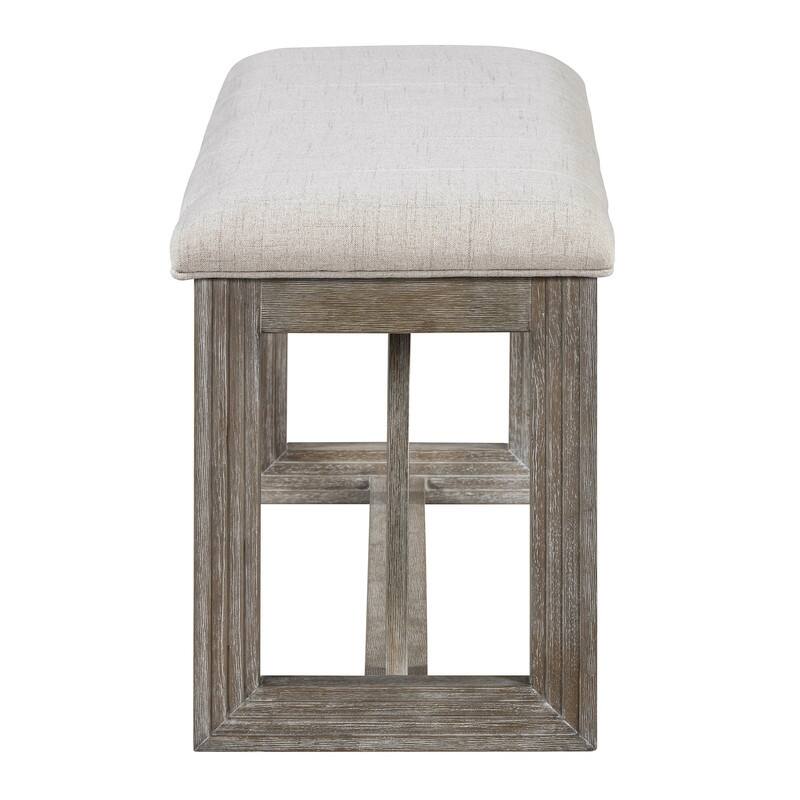 Spruce & Spring Dining Table Set for 6, 6-Piece Mid Century Modern Farmhouse Table with Chairs and Bench