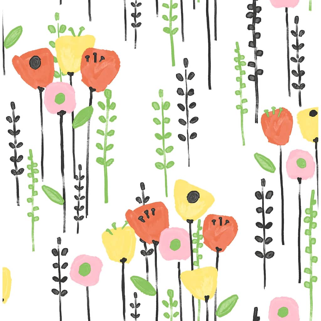 A-Street Prints Mabel Yellow Floral Field Wallpaper