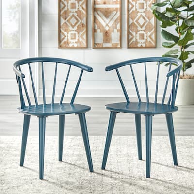 Simple Living Florence Modern Farmhouse Rubberwood Dining Chairs (Set of 2)
