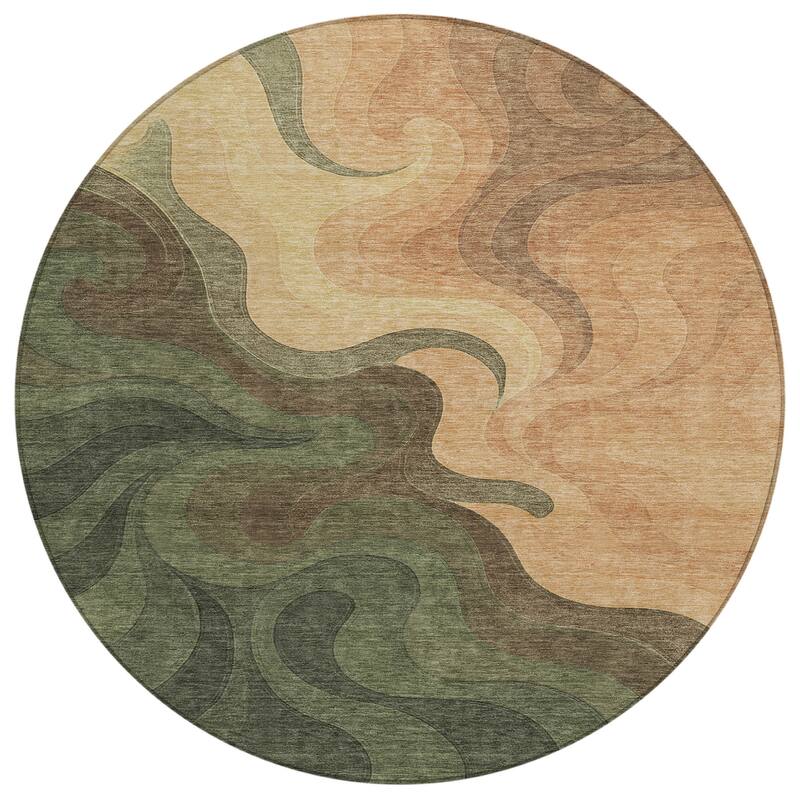 Machine Washable Indoor/ Outdoor Modern Dejuan Chantille Rug