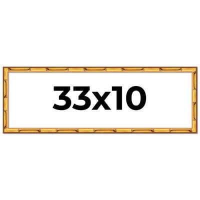 33x10 Frame Gold Bamboo Picture Frame Modern Photo Frame Includes UV Acrylic Shatter Guard Front Acid Free Foam Backing Board