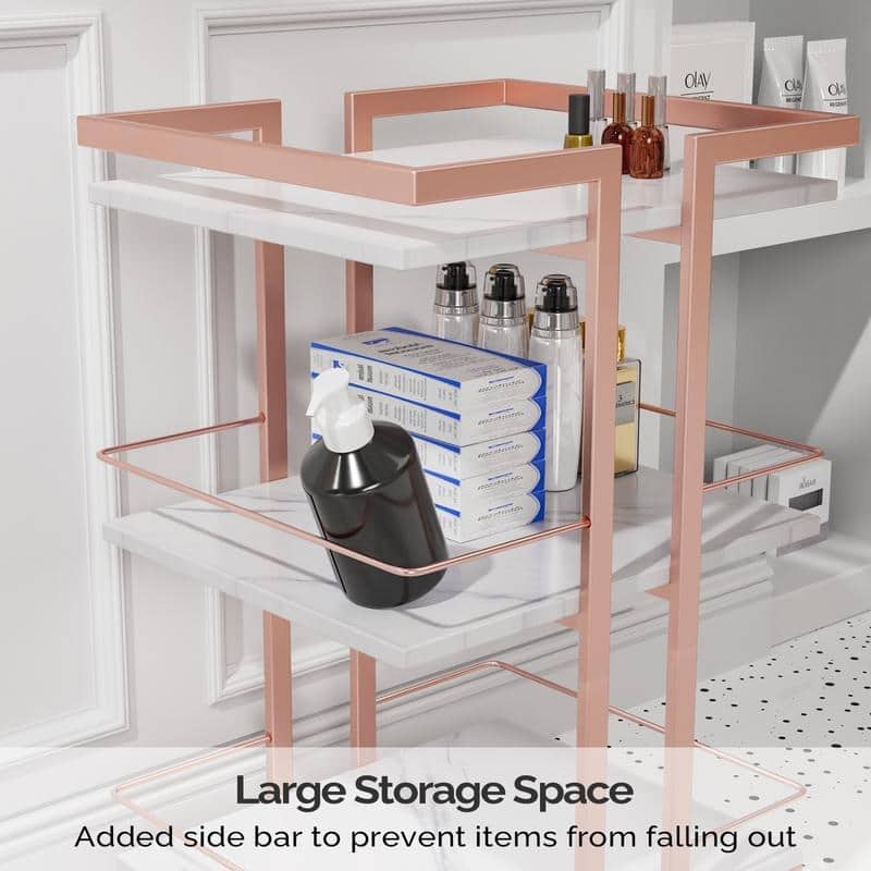 Rolling Cart, 3-Tier Multifunctional Storage Cart, Storage Trolley for bathroom, living room
