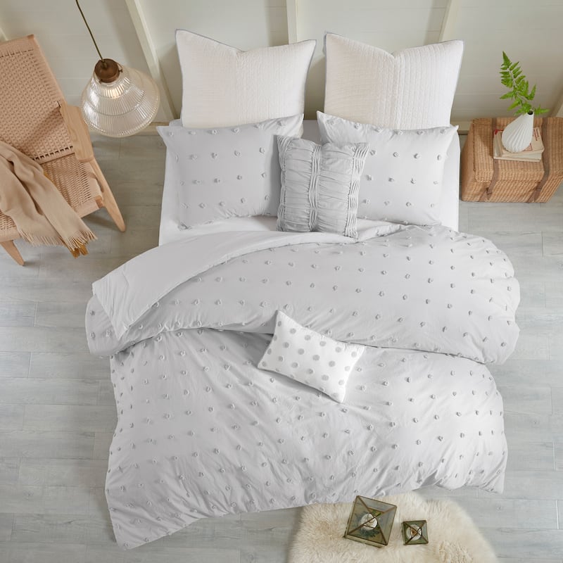 Intelligent Design Maize Cotton Jacquard Comforter Set with Euro Shams and Throw Pillows