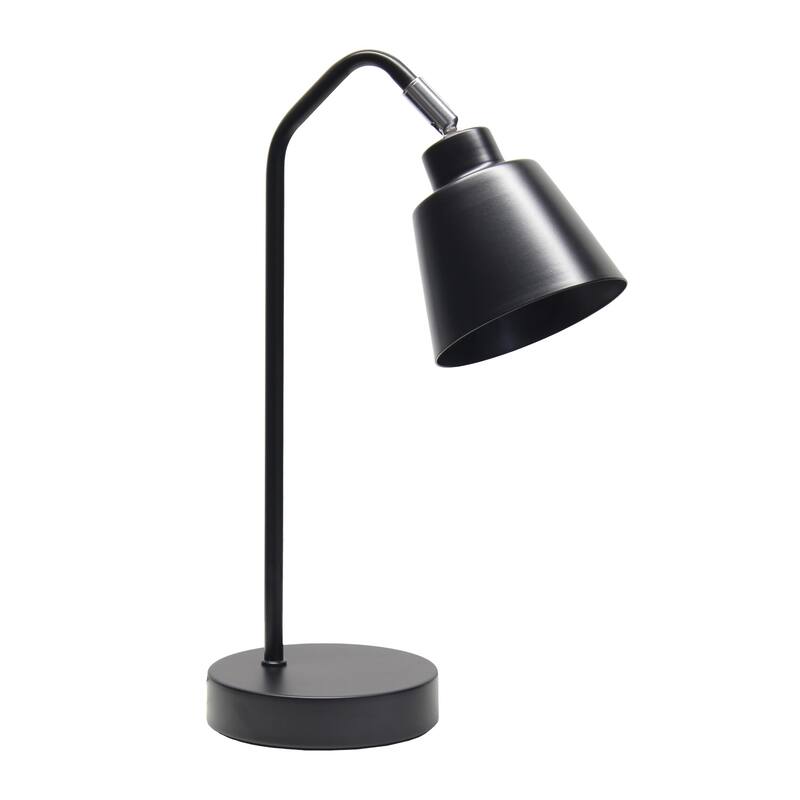 Angled Arm Desk Lamp with Adjustable Cone Shade - 16" - Black