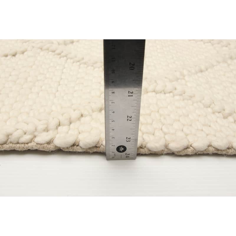 ECARPETGALLERY Braid weave Sienna Cream Wool Rug - 6'2 x 6'2