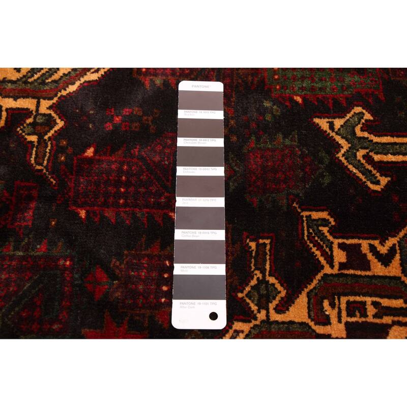 ECARPETGALLERY Hand-knotted Teimani Black, Red Wool Rug - 3'7 x 6'4