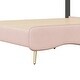 preview thumbnail 5 of 6, Full Size Upholstered Bed Lovely Girls Platform Bed Soft Velvet Fabric Bed Frame with Bow-Knot Headboard (No Box Spring Needed)