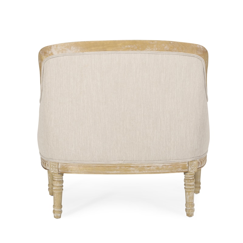Modern 35" Upholstered Club Chair with Rubber Wood Frame for Living Room