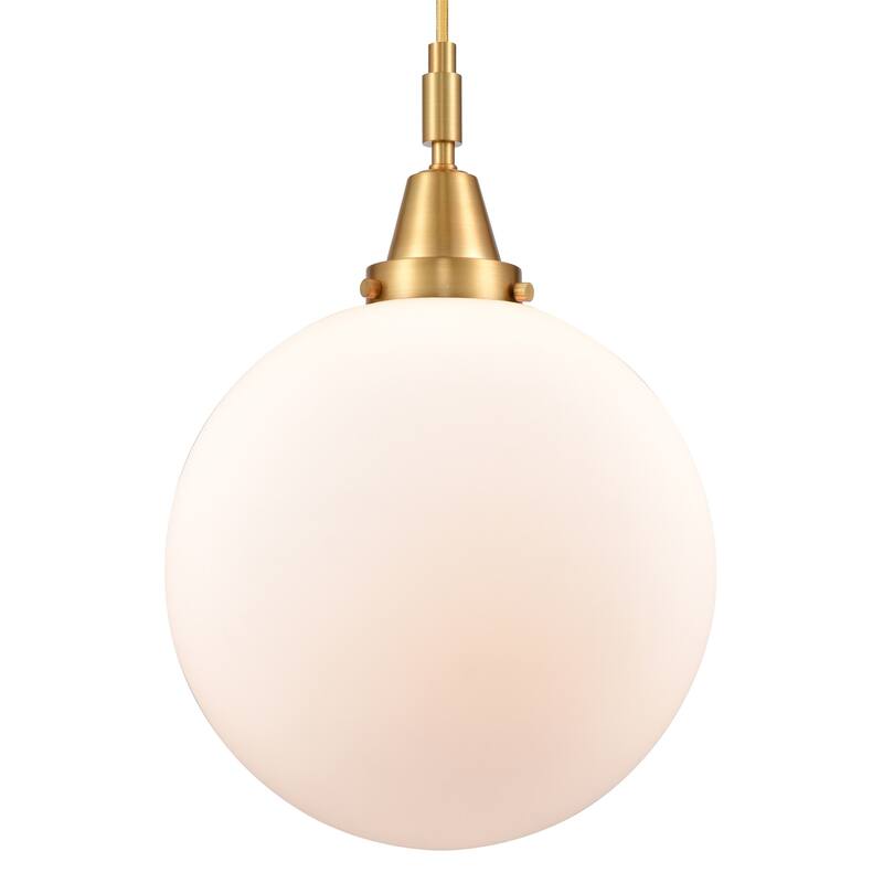 Innovations Lighting 447-1P-G201-12 Beacon 12" Wide Pendant with Matte - Satin Gold