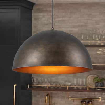 1-Light Industrial Vintage Oversized Dome Pendant Light for Kitchen Island - 19.6 in. W x 11 in. H