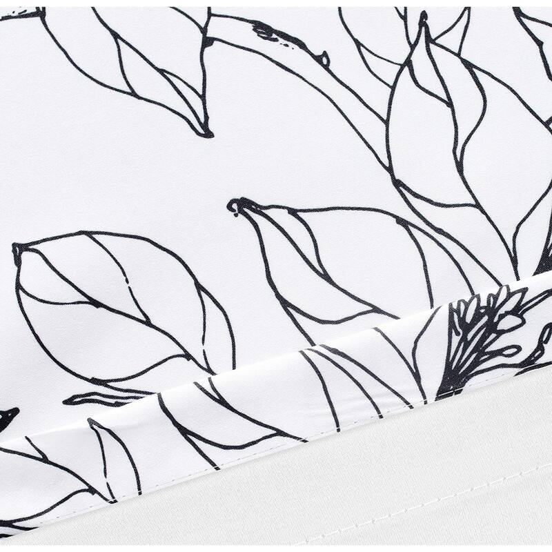DriftAway Ryan Sketch Floral Branch Leaves Pattern Curtain Set