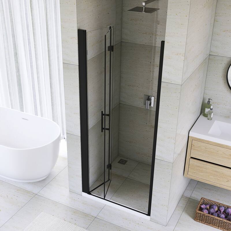 Bifold Framed Shower Door in Matte Black Finish