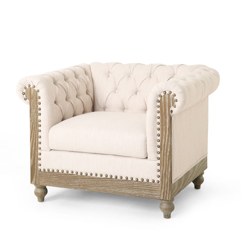 Castalia Chesterfield Tufted Club Chair by Christopher Knight Home - 39.00" L x 33.50" W x 28.00" H