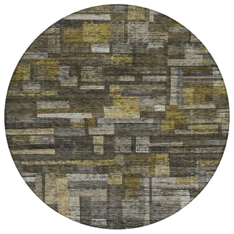 HomeRoots Striped Transitional Rectangle Outdoor Rug