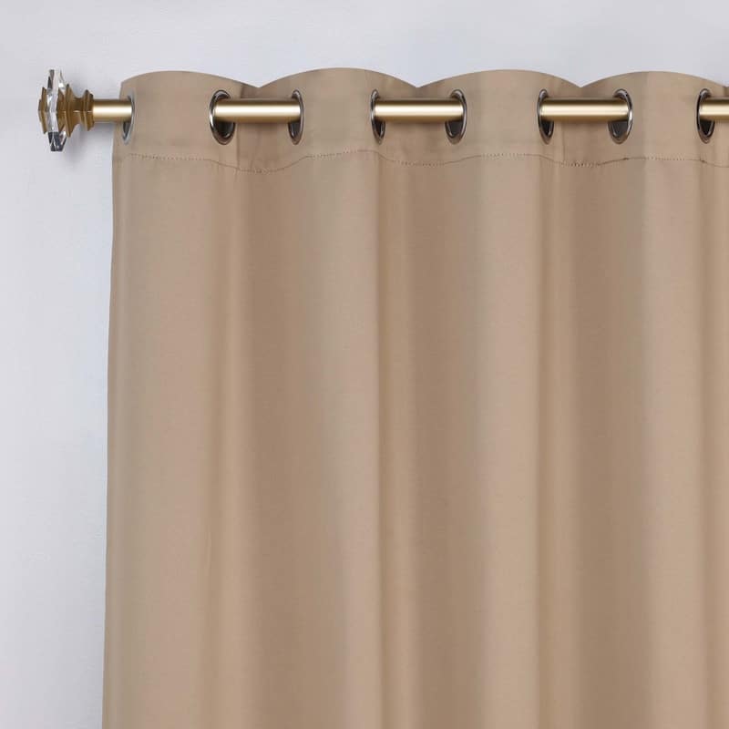 Superior Modern Solid Washable Room Darkening Curtains, Set of 2 Panels