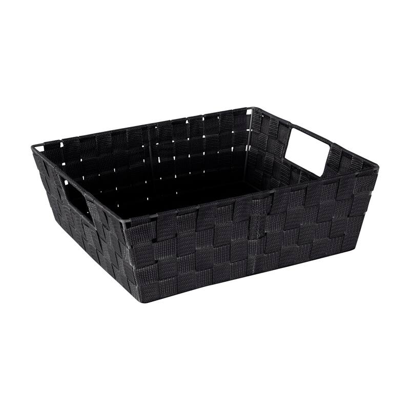 Simplify Large Woven Storage Bin in Black - 13"x15"x5"