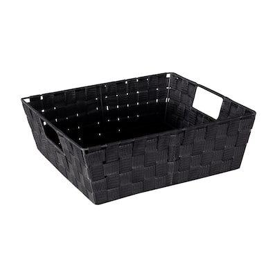 Simplify Large Woven Storage Bin in Black - 13"x15"x5"