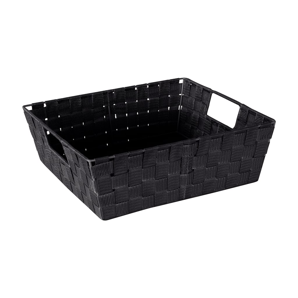Simplify Large Woven Storage Bin in Black - 13"x15"x5"