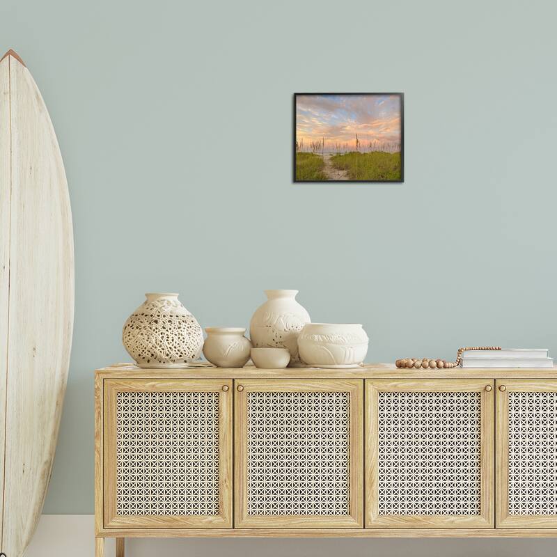 Stupell Serene Coastal Path Grasses Framed Giclee Art Design By Mary Lou Johnson