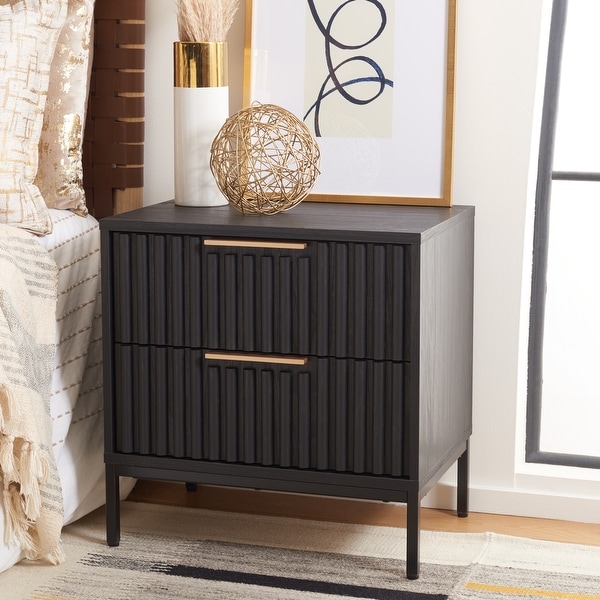 SAFAVIEH Lylia 2-Drawer Nightstand Bedside Accent Table