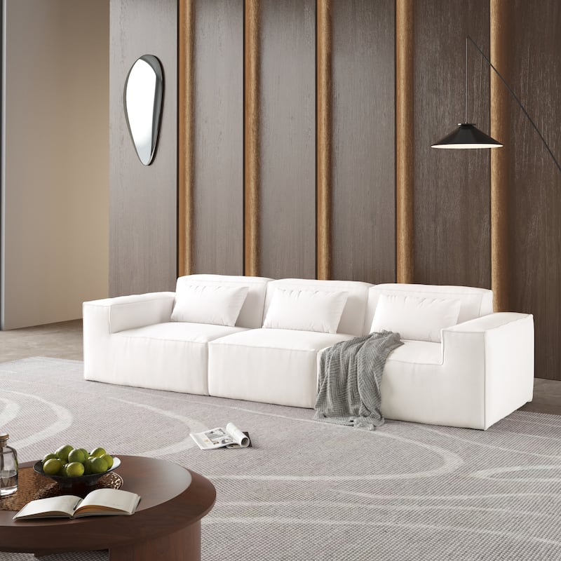 118" Modular Sectional Sofa, Huge Plus 3 Seater Cloud Couch, Modern Comfy Corduroy Couches