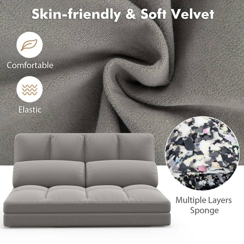 Costway Floor Sofa Bed with 2 Pillows 6 Positions Adjustable Backrest - See Details