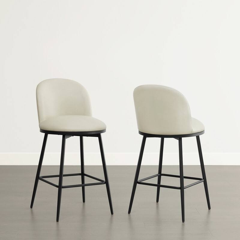 Beverly Swivel Counter Bar Stool Set 26 in Barstools with Metal Frame