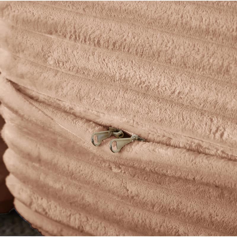 Full Size Floor Sleeper Sofa - 15" Folding Mattress, No Assembly Corduroy Sofa Bed with 2 Pillows