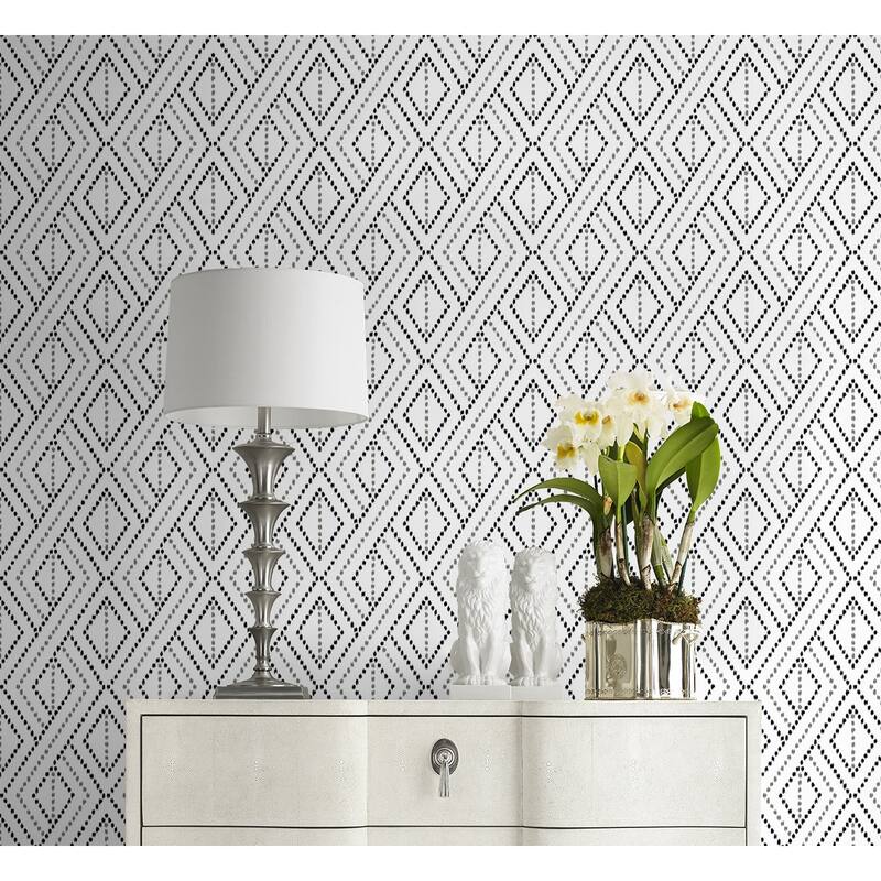 Luxe Haven Boho Grid Toile Peel and Stick Wallpaper