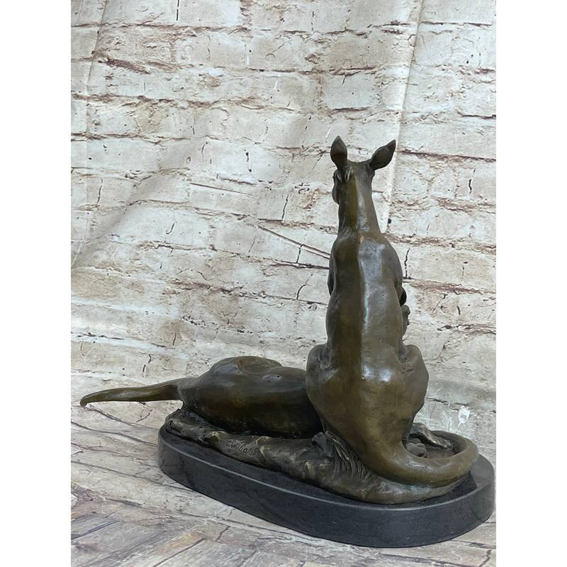 Imitative Kangaroo Wallaby Australia Mother Joey Bronze Marble Statue Australian Art Decor