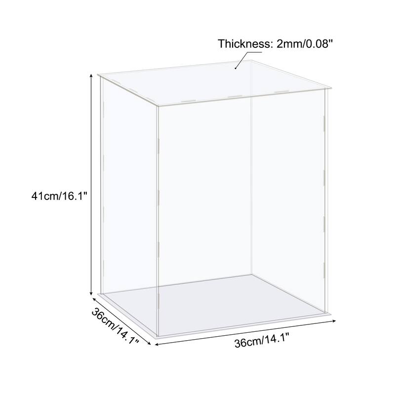 Display Case Box Acrylic Box Transparent Showcase 36x36x41cm for Collectibles