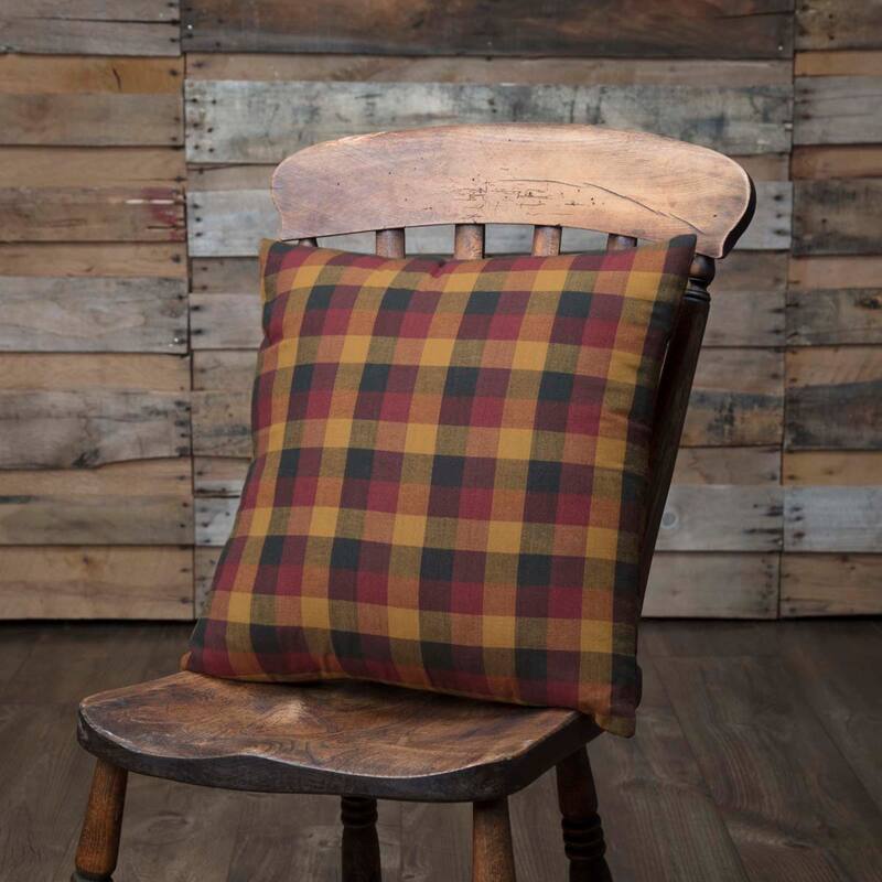 Heritage Farms Primitive Check Fabric Pillow 16x16