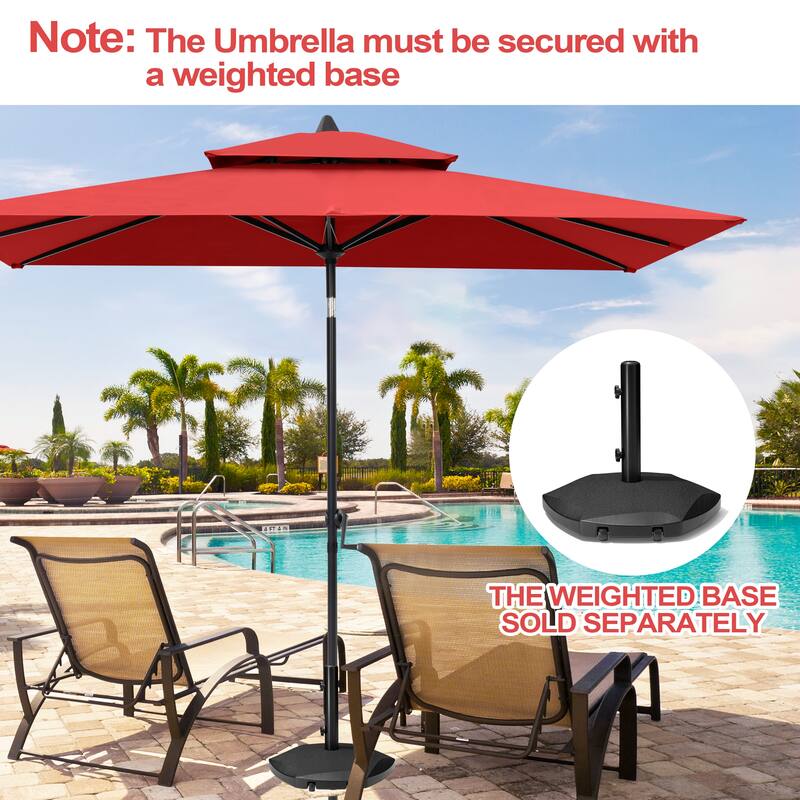Pellebant Outdoor 10 x 6.5 Ft Market Umbrella with Double Top