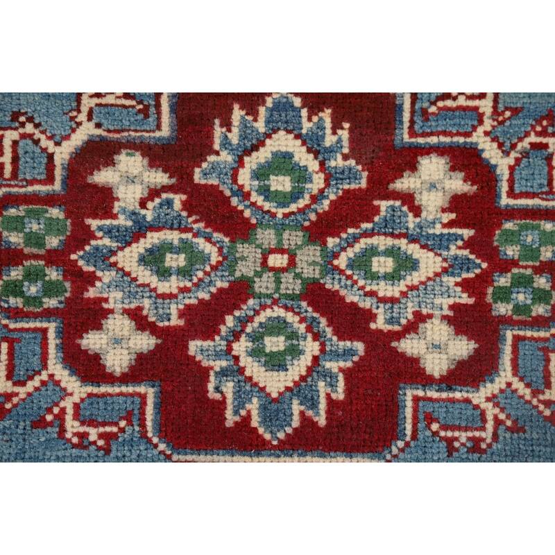 Blue Kazak Oriental Accent Rug Hand-Knotted Traditional Wool Carpet - 2'1" x 3'0"