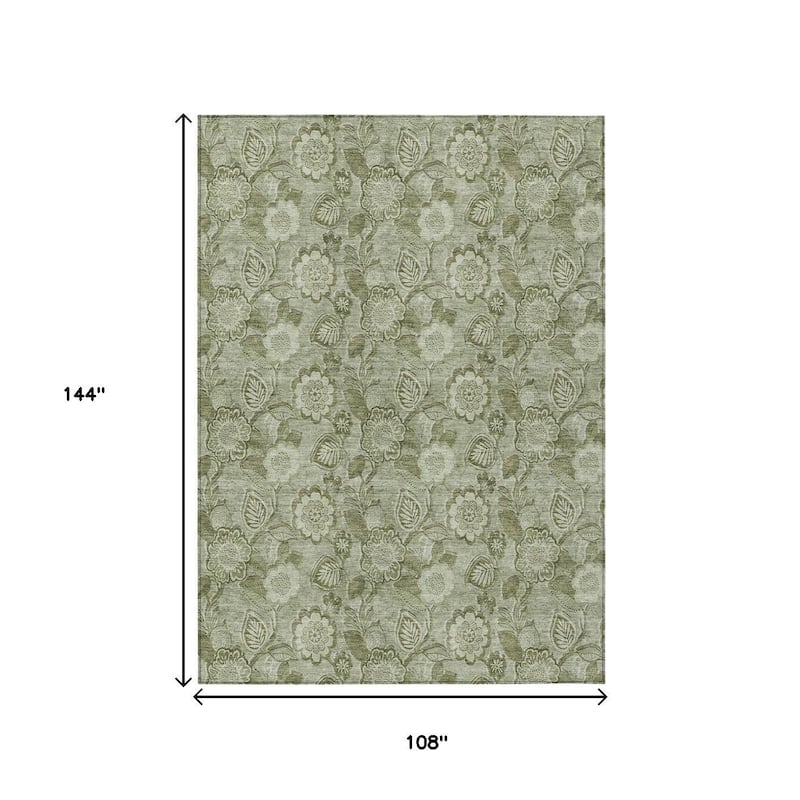 HomeRoots Floral Transitional Rectangle Outdoor Rug