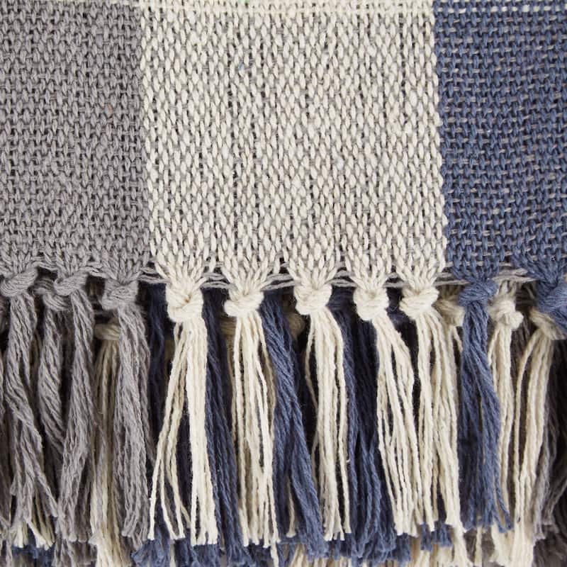 Tri-Color Check Throw