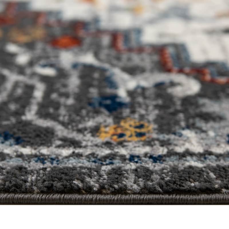 Alvia Yana Medallion Area Rug - 2'6" x 10'3" - Brown