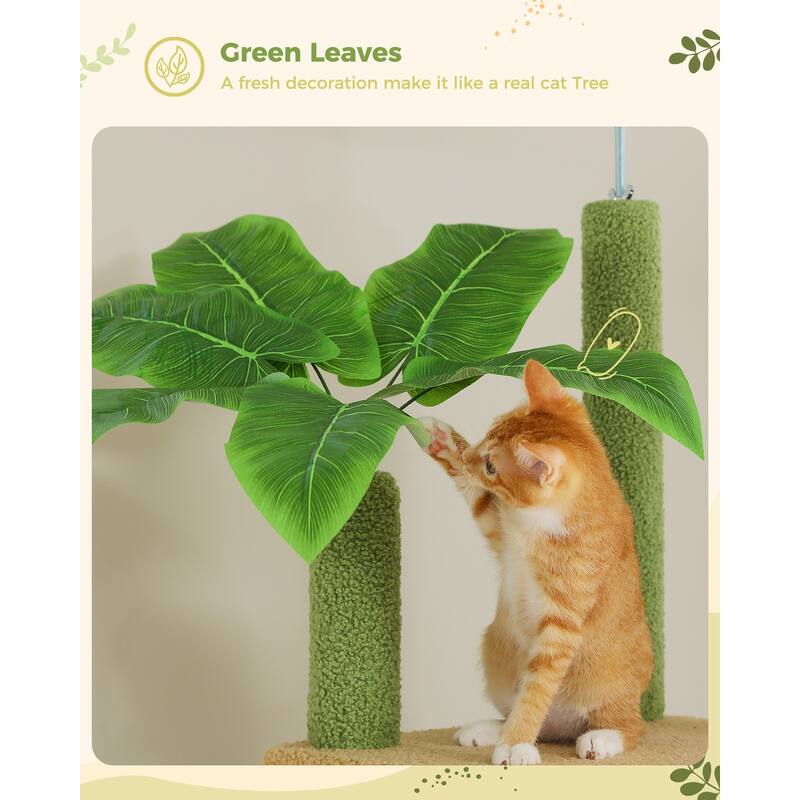 Adjustable Tall Cat Tree Cat Tower with Condo, Hammock and Scratching Post