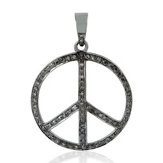 Pave Diamond Pendant Diamond Pendant 925 Sterling Silver Pave Designer Spinel /& Diamond PEACE SIGN Pendant Pave Pendant