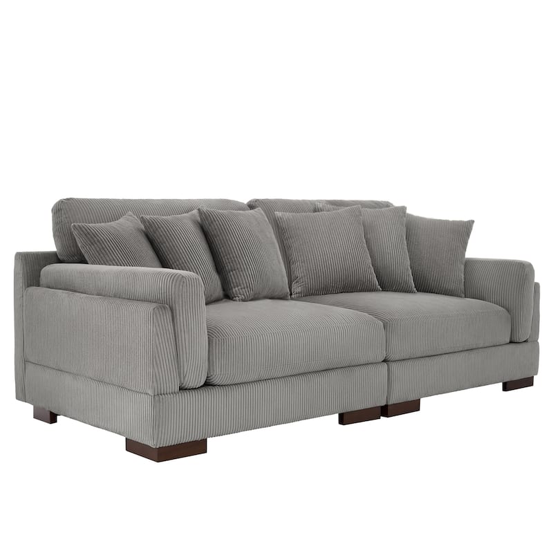 90" Oversized Modular Sectional Corduroy Sofa