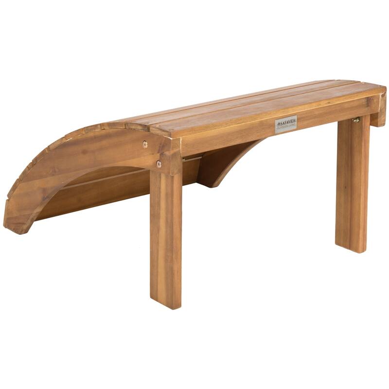 SAFAVIEH Outdoor Sigurasta Acacia Wood Adirondack Ottoman - 20W x 13D x 21H