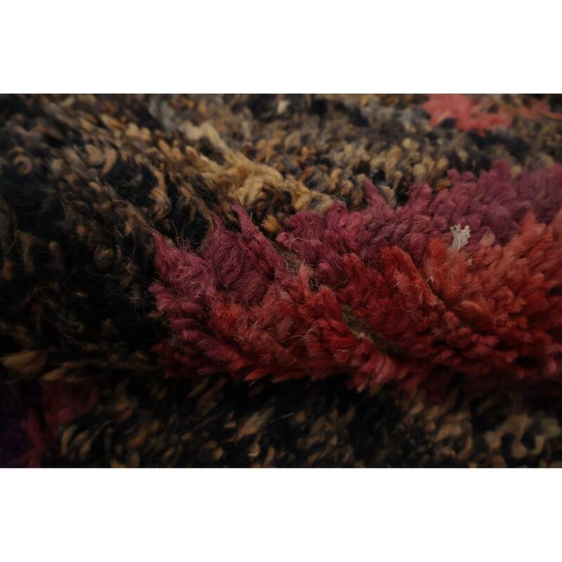 Hand Knotted Oriental 100% Wool Carpet Modern Tribal Brown Moroccan Area Rug - 10' 6'' X 6' 10''