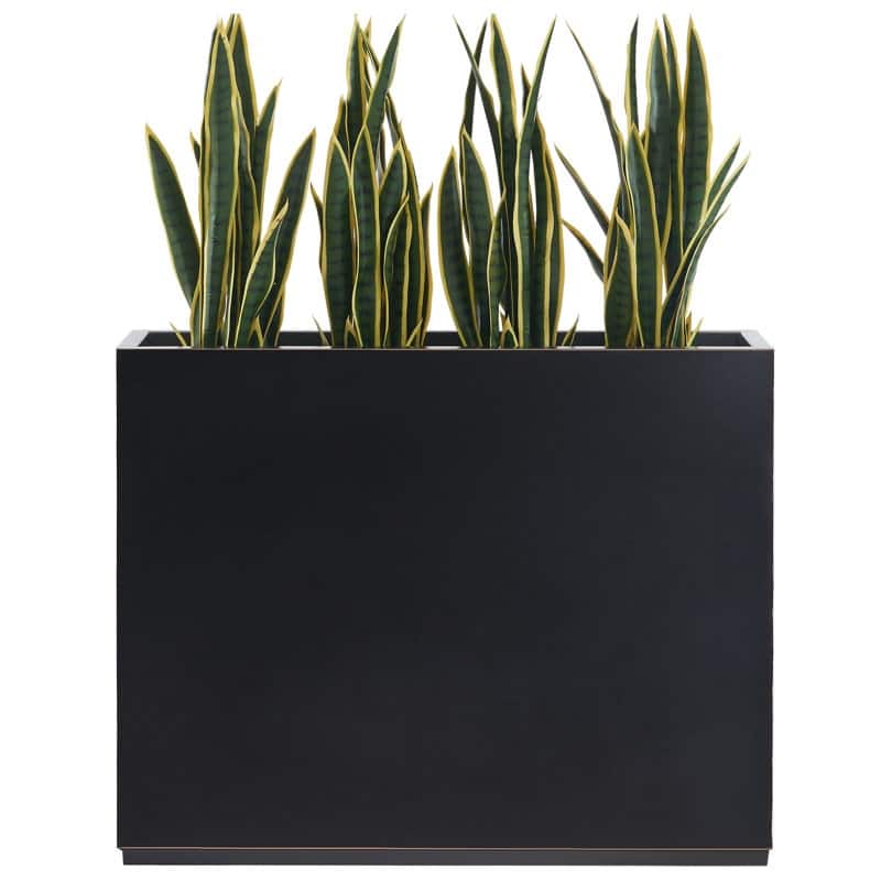 Metallic Heavy Planter for Outdoor Plants, 38Lx10Wx30H Inches Tall and Long Metal Divider Planter Box - 38"x30"x10" - Black